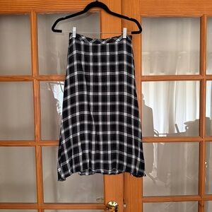 Disturbia Black & White Plaid Midi Skirt